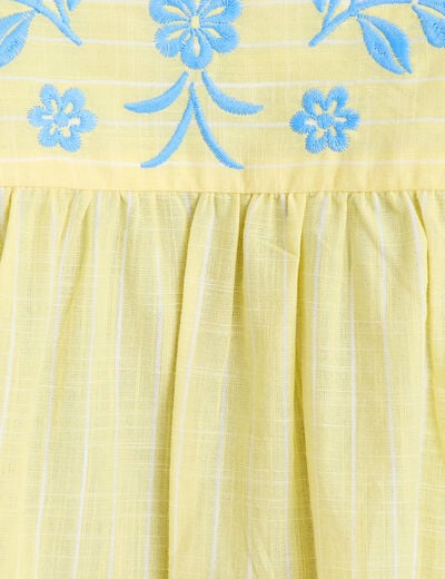 Blouse droite sans manches col v jaune pastel femme
