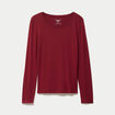 T-shirt uni &agrave; manches longues rouge femme