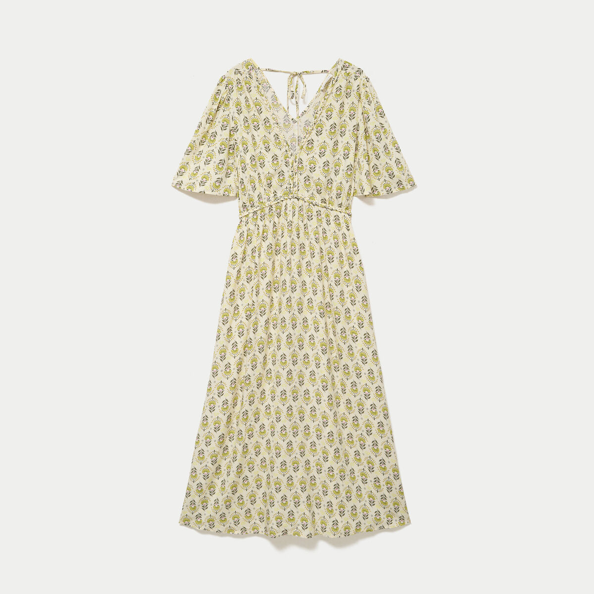 Robe longue manches courtes blanc femme