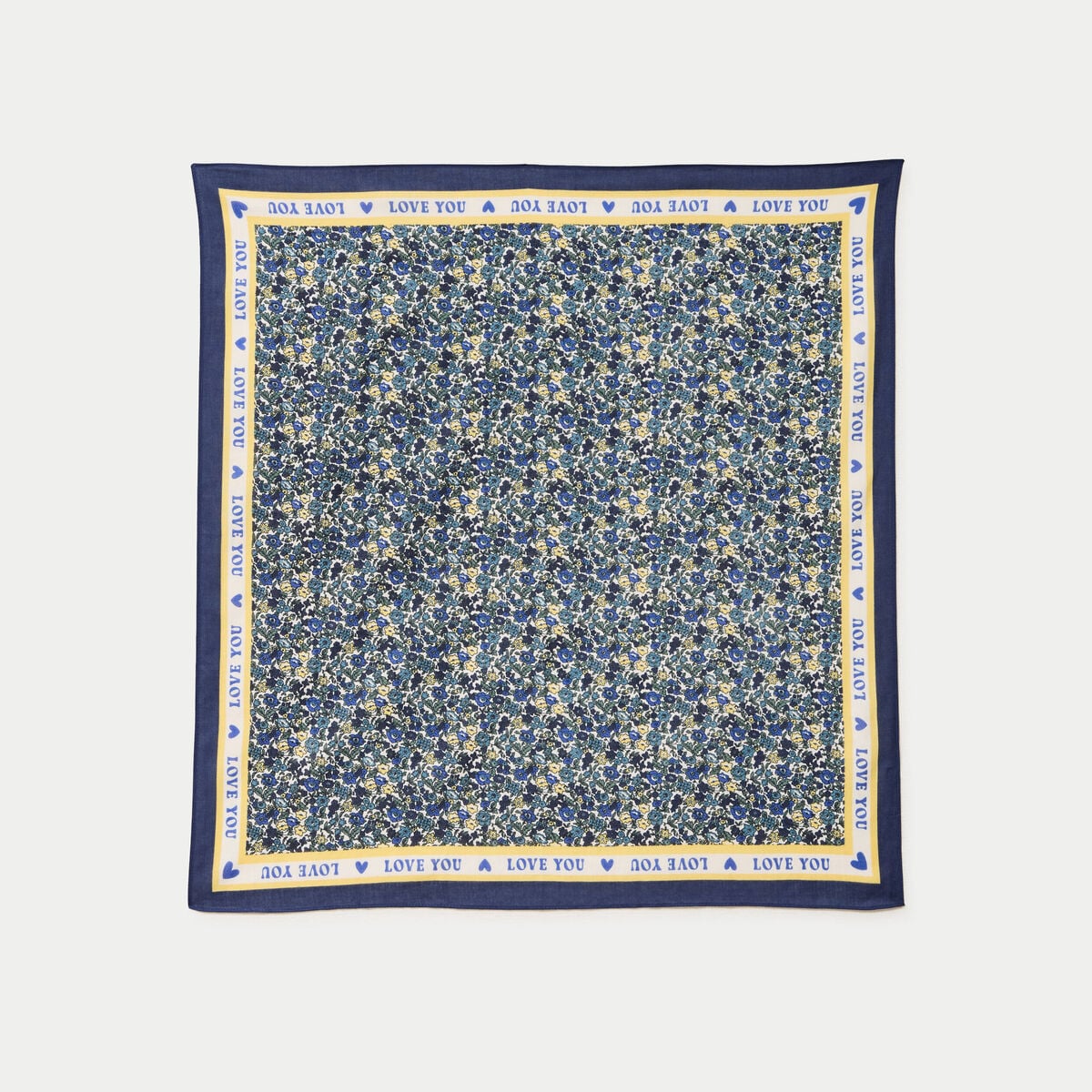 Foulard satin&eacute; soyeux bleu electrique femme