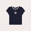 T-shirt manches courtes bleu marine femme