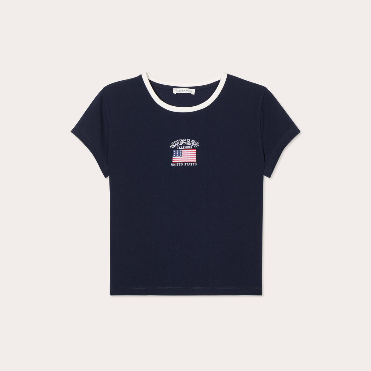 T-shirt manches courtes bleu marine femme