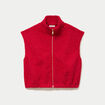 Gilet sans manches col montant rouge femme