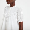Blouse manches courtes brod&eacute;es ecru femme