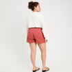 Short chino ceintur&eacute; vieux rose femme