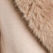 Manteau col fausse fourrure beige femme
