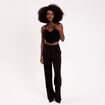 Crop top volants noir femme