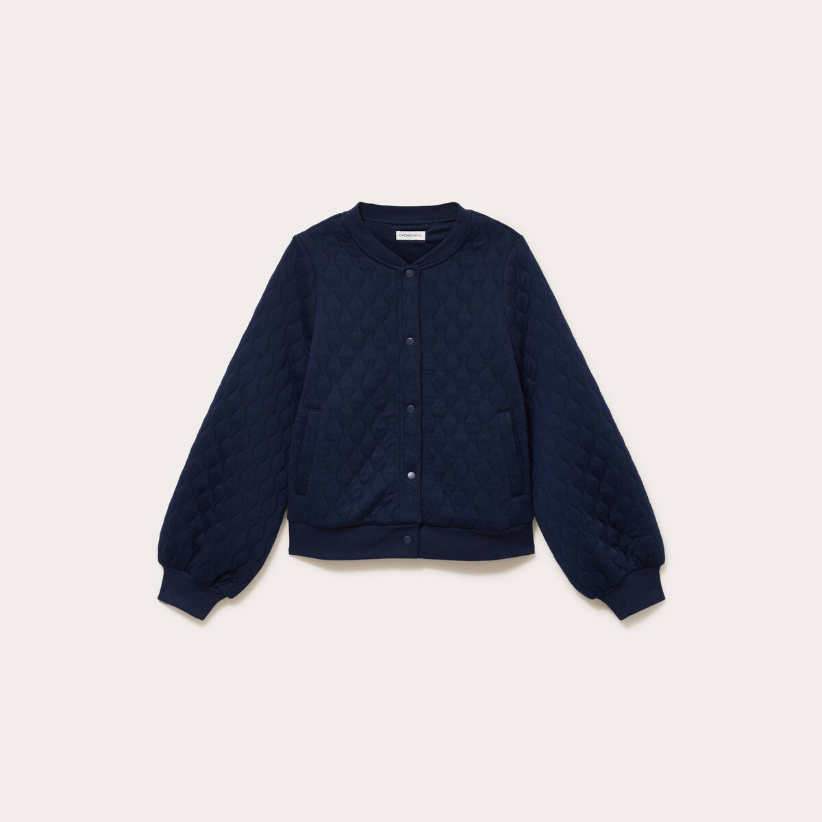 Bomber manches longues bleu marine femme