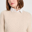 Pull chemise 2-en-1 beige femme