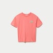 T-shirt oversize manches courtes rose corail femme
