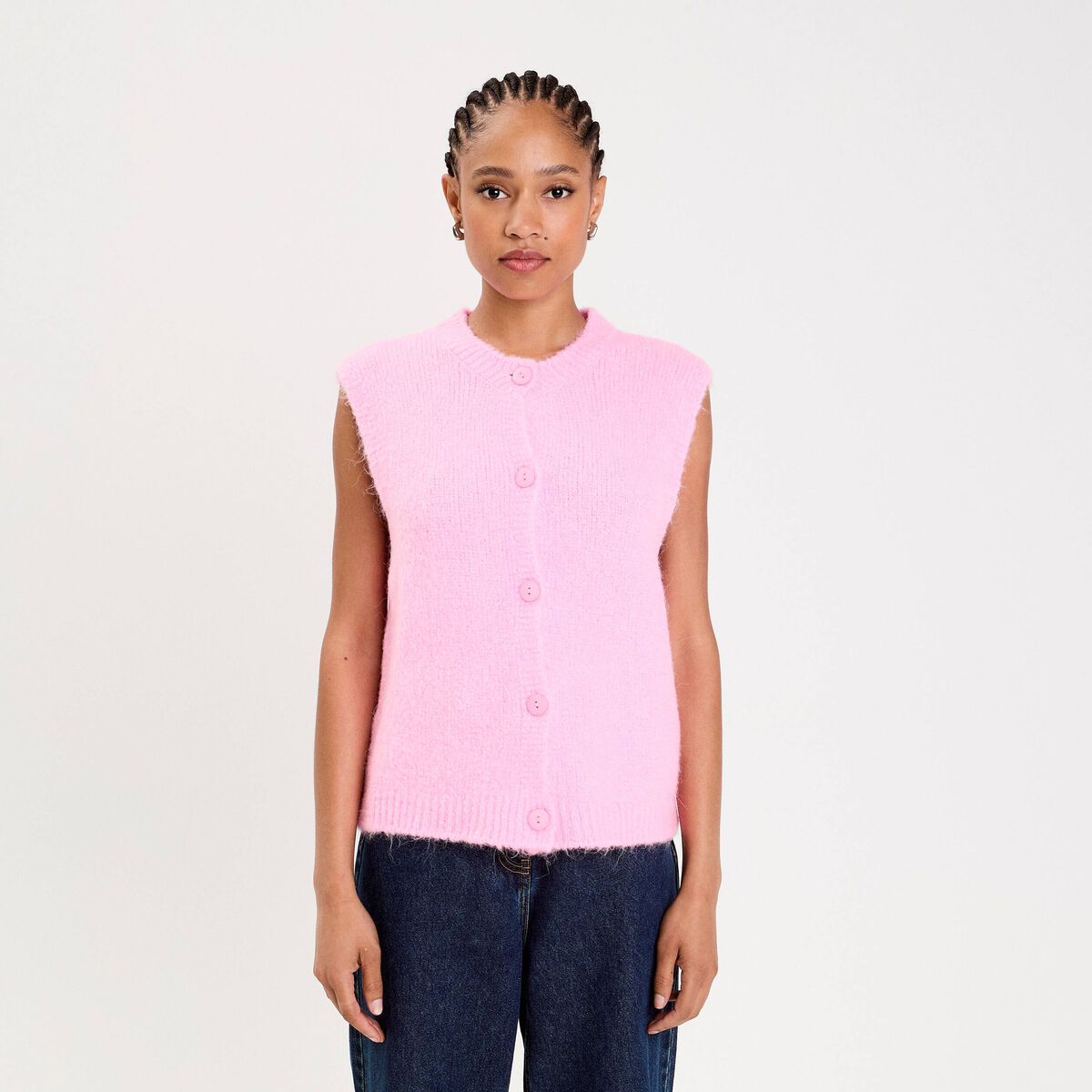 Sweat-shirt Décontracté Rose Grande Taille XL (46) Femme - Neuf Avec étiquette, Col Rond