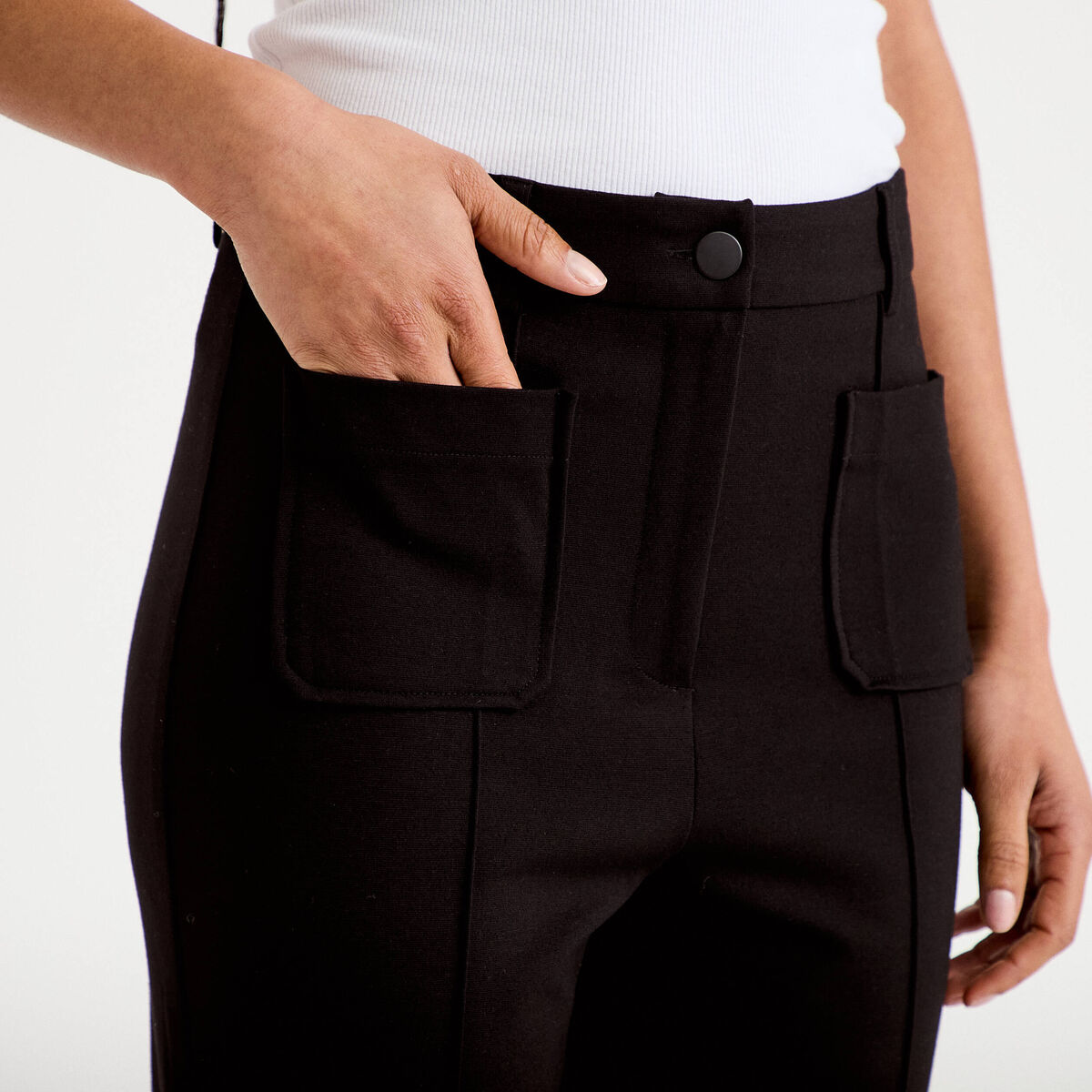 Pantalon bootcut taille standard noir femme