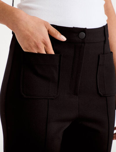 Pantalon bootcut taille standard noir femme