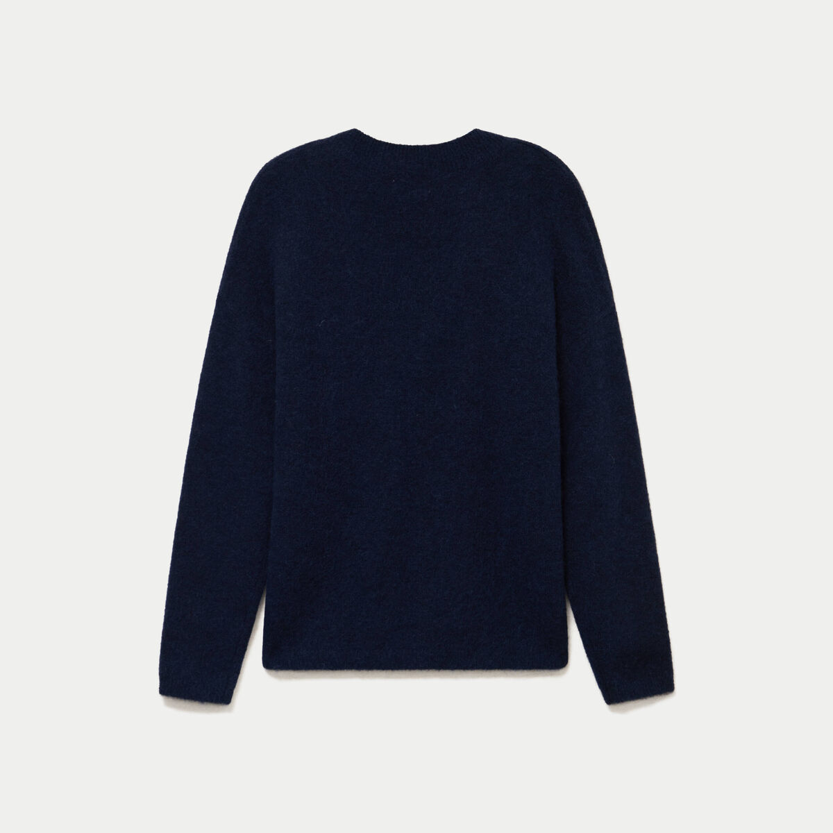Pull col v manches longues bleu marine femme