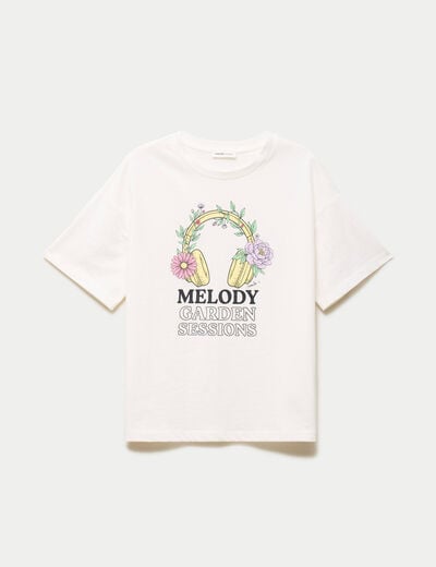 T-shirt oversize manches courtes blanc femme