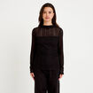Top ajust&eacute; col montant dentelle noir femme