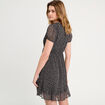 Robe &eacute;vas&eacute;e manches courtes noir femme