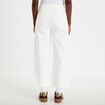 Jean wide leg cropped taille haute ecru femme