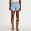 Short en jean avec broderie denim bleach femme