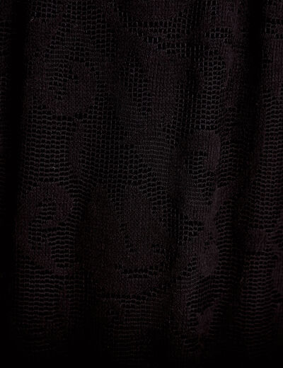 Jupe &eacute;vas&eacute;e longueur 3/4 dentelle noir femme
