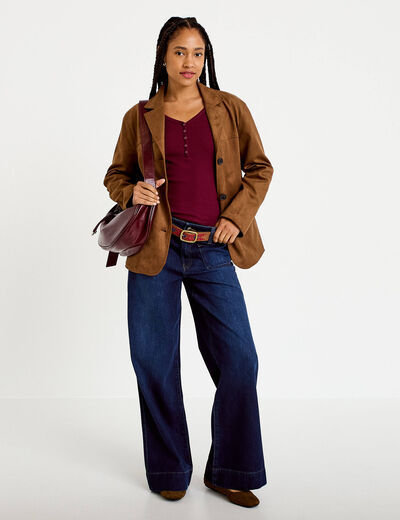 Jean bootcut ceinture amovible denim brut femme