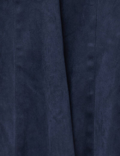 Jupe courte &eacute;vas&eacute;e aspect daim bleu marine femme