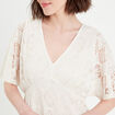 Robe &eacute;vas&eacute;e dentelle ecru femme