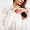 Blouse manches longues broderie ecru femme