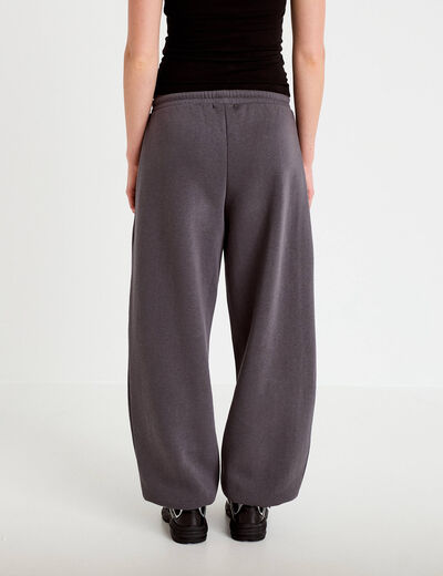 Jogging large taille basse gris fonc&eacute; femme