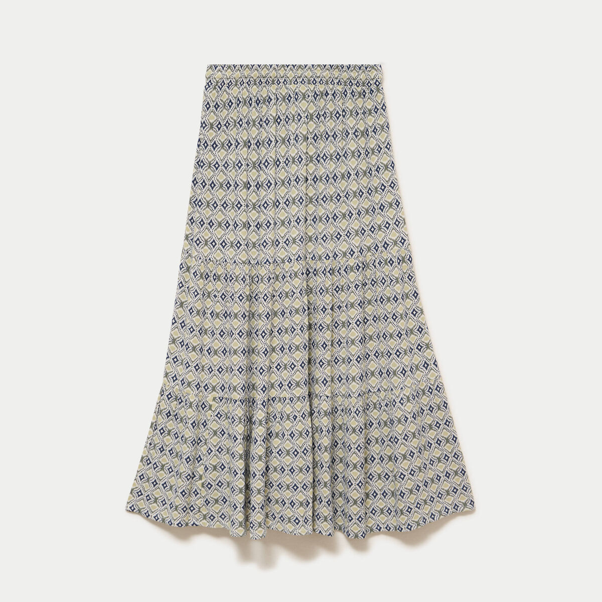 Jupon long &eacute;vas&eacute; vert femme