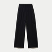 Pantalon bootcut taille haute en maille noir femme