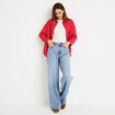 Chemise oversize manches longues rouge femme
