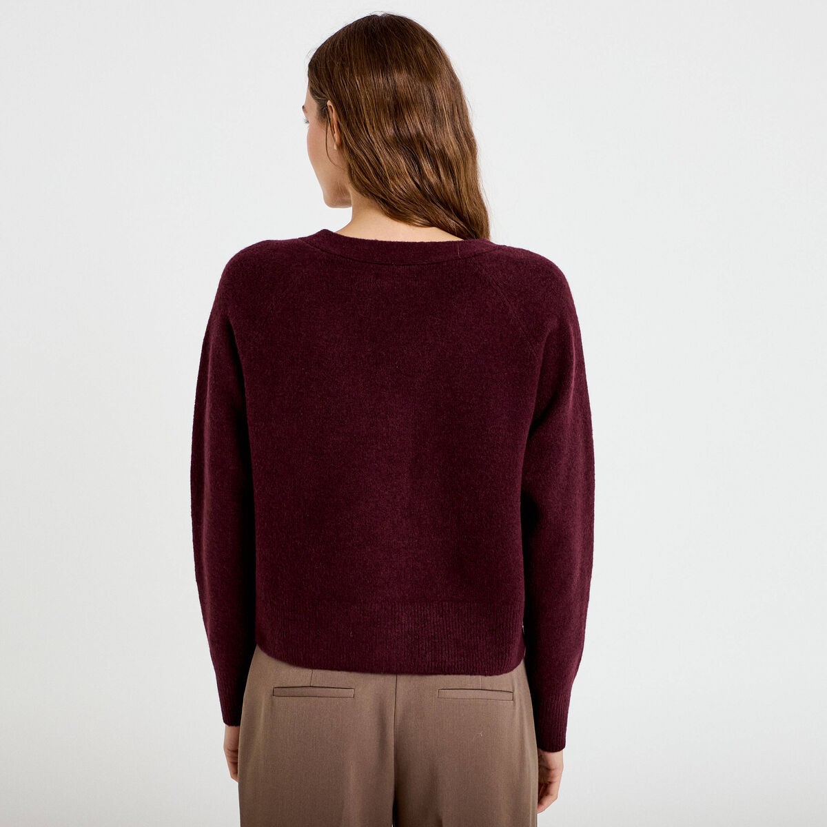 Gilet boutons coeur prune femme