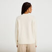 Pull col montant manches longues ecru femme