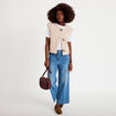 Jean wide leg cropped taille haute denim double stone femme