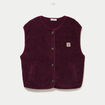 Veste sans manches fausse fourrure prune femme