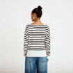 Pull ample manches longues fin blanc femme