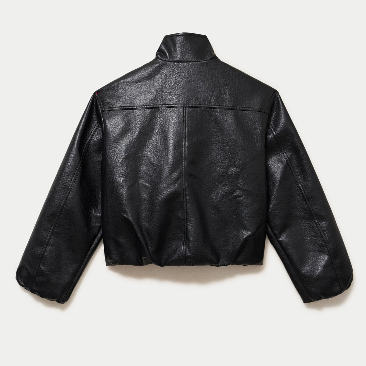 Veste oversize cropped similicuir noir femme