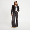 Jeans wide leg taille haute denim noir femme