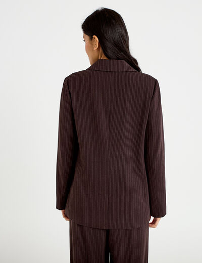 Blazer col classique manches longues marron femme