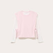 T-shirt pull sans manches 2-en-1 rose clair femme