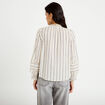 Blouse ajour&eacute;e manches longues blanc femme