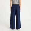 Pantalon large &agrave; pinces bleu marine femme