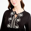 Blouse ample broderie noir femme
