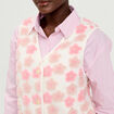 Gilet sans manches &agrave; motif effet polaire ecru femme