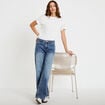 Jean wide leg taille basse denim triple stone femme