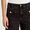 Jean wide leg cropped taille haute denim noir femme