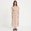 Robe longues manches courtes blanc femme