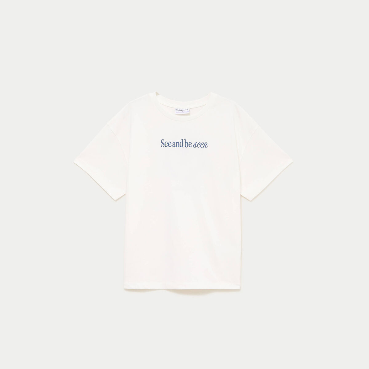 T-shirt oversize brod&eacute; Bridgerton ecru femme