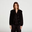 Gilet sans manches effet polaire noir femme